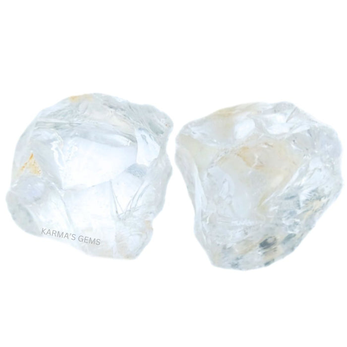 2 PCS 15 TO 25 MM CLEAR QUARTZ ROUGH STONE
