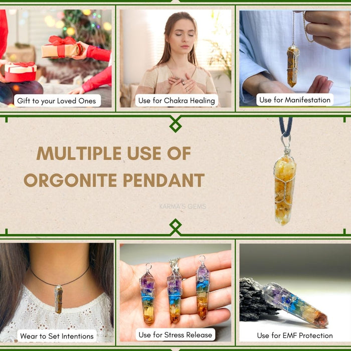 DOUBLE TERMINATED YELLOW AVENTURINE WRAPPED PENDANT