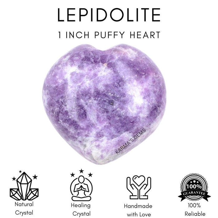 1" LEPIDOLITE PUFFY HEART