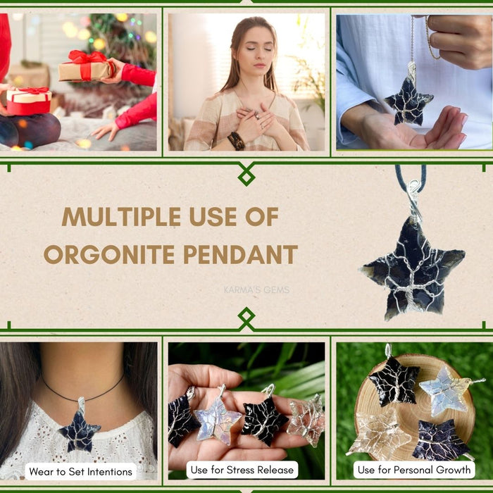 STAR SHAPE BLACK OBSIDIAN WRAPPED PENDANT