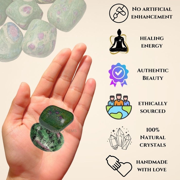 1 PIECE 25 TO 35 MM RUBY ZOISITE TUMBLED STONE