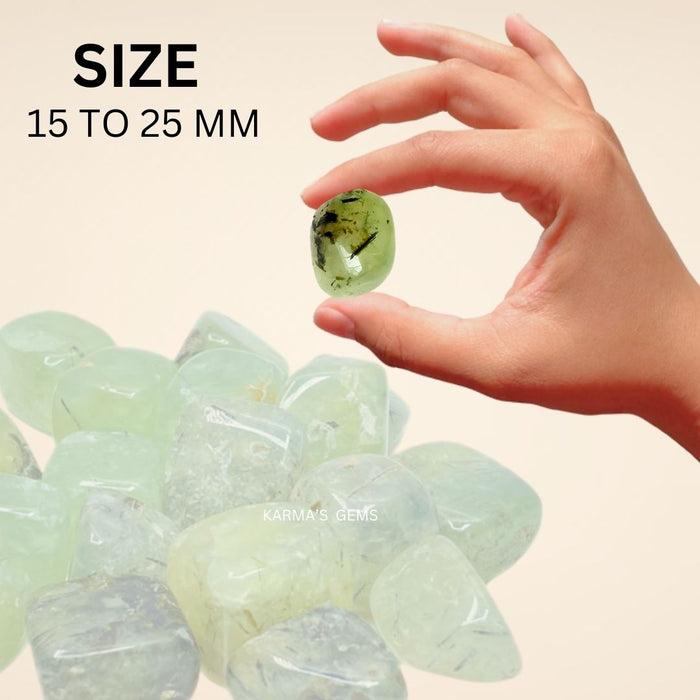 15 TO 25 MM PREHNITE POLISH TUMBLED STONE