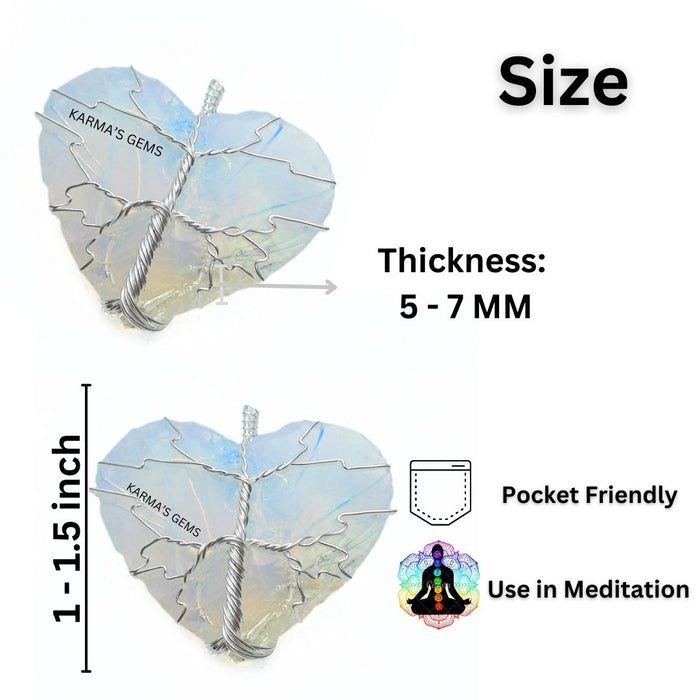 HEART SHAPE OPALITE WRAPPED PENDANT