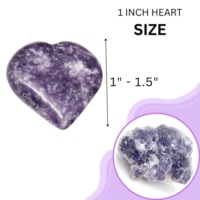 1" LEPIDOLITE PUFFY HEART