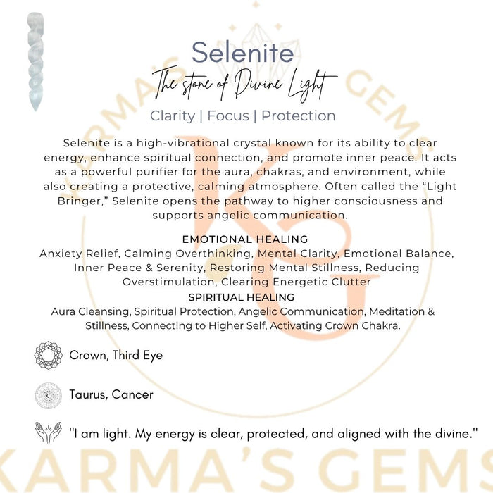 SELENITE SPIRAL WAND