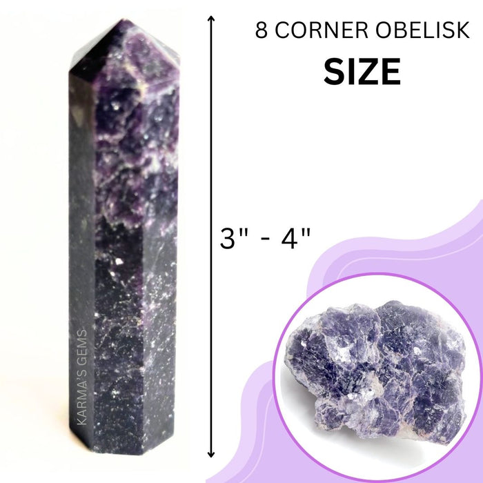 8 CORNER LEPIDOLITE OBELISK