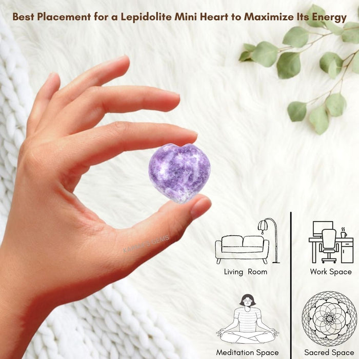 1" LEPIDOLITE PUFFY HEART
