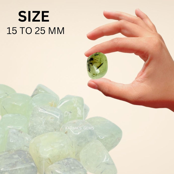 1 PIECE 15 TO 25 MM PREHNITE POLISH TUMBLED STONE