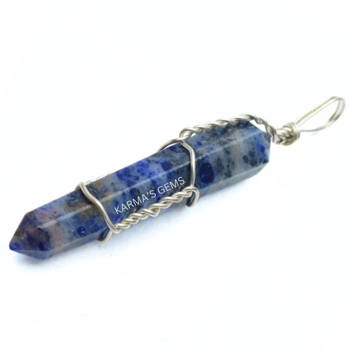 DOUBLE POINT SODALITE WRAPPED PENDANT