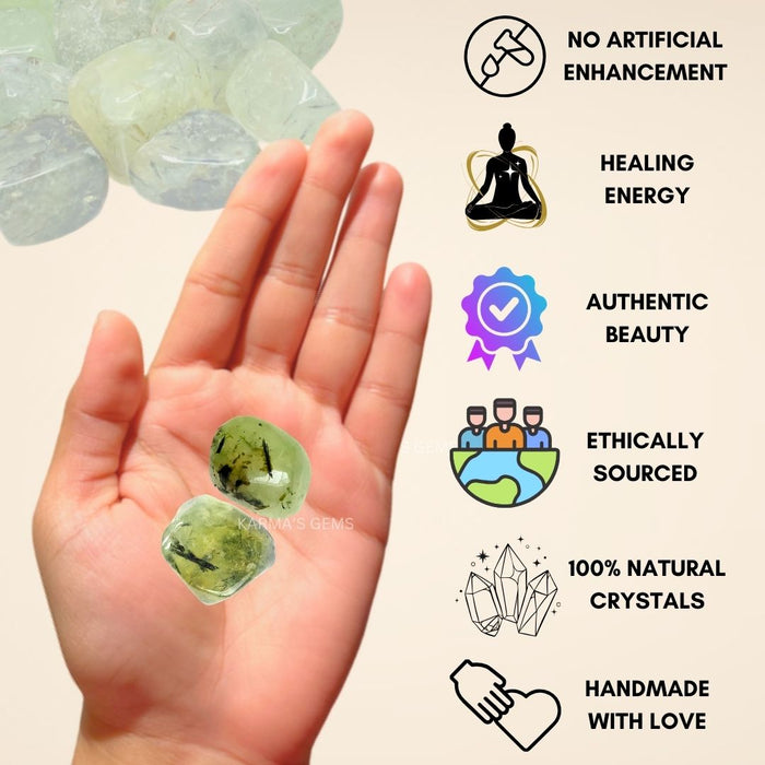 15 TO 25 MM PREHNITE POLISH TUMBLED STONE