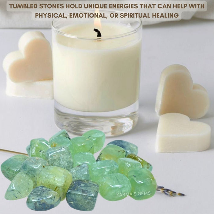 15 TO 25 MM PREHNITE POLISH TUMBLED STONE
