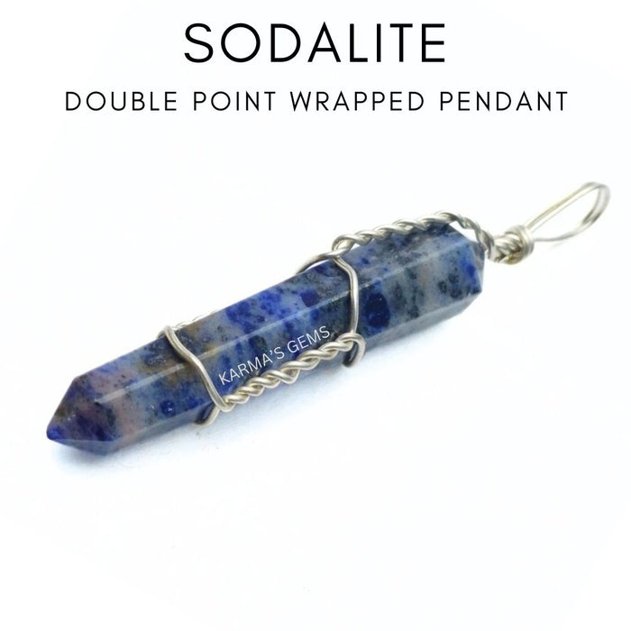 DOUBLE POINT SODALITE WRAPPED PENDANT