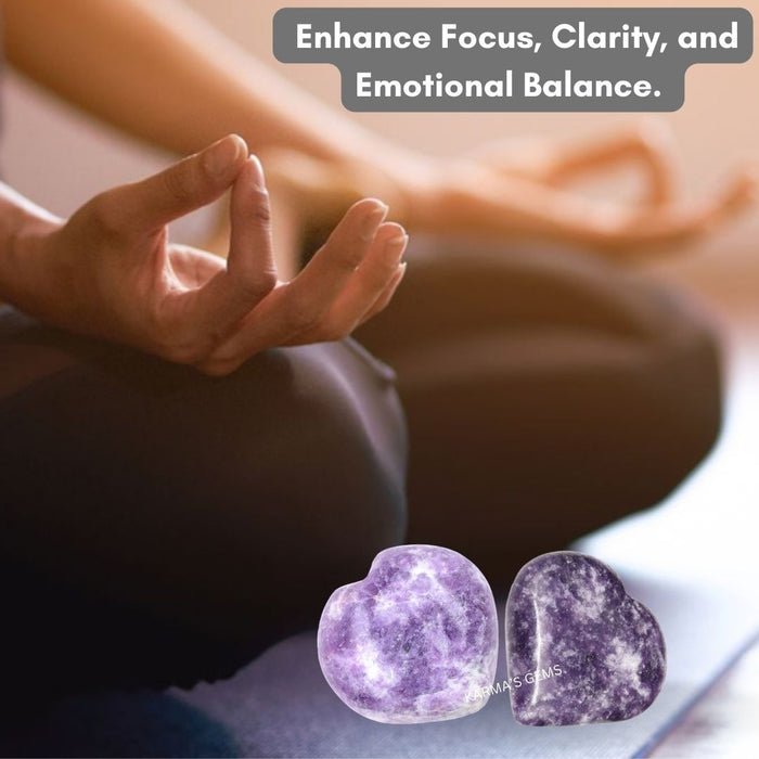 1" LEPIDOLITE PUFFY HEART