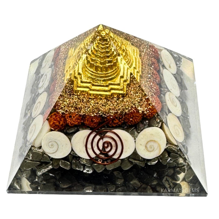 PYRITE LAXMI ORGONITE PYRAMID