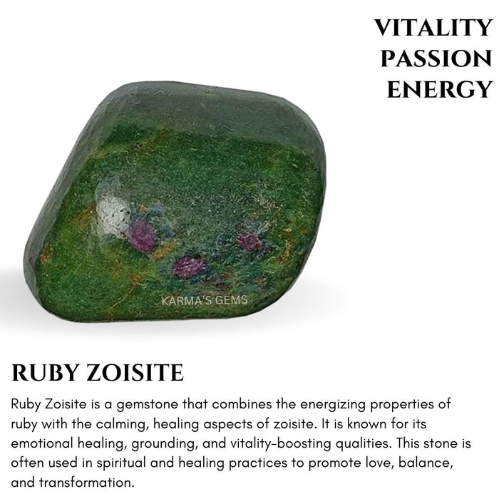 1 PIECE 25 TO 35 MM RUBY ZOISITE TUMBLED STONE