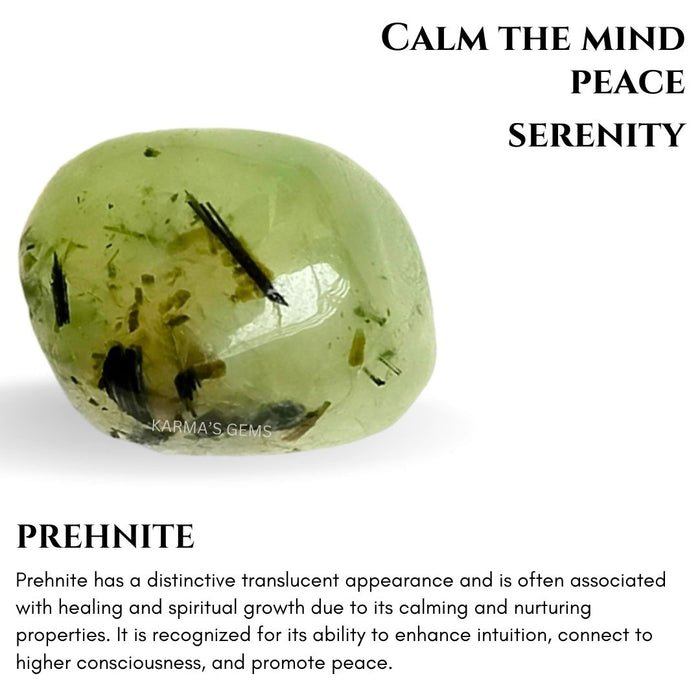 1 PIECE 15 TO 25 MM PREHNITE POLISH TUMBLED STONE