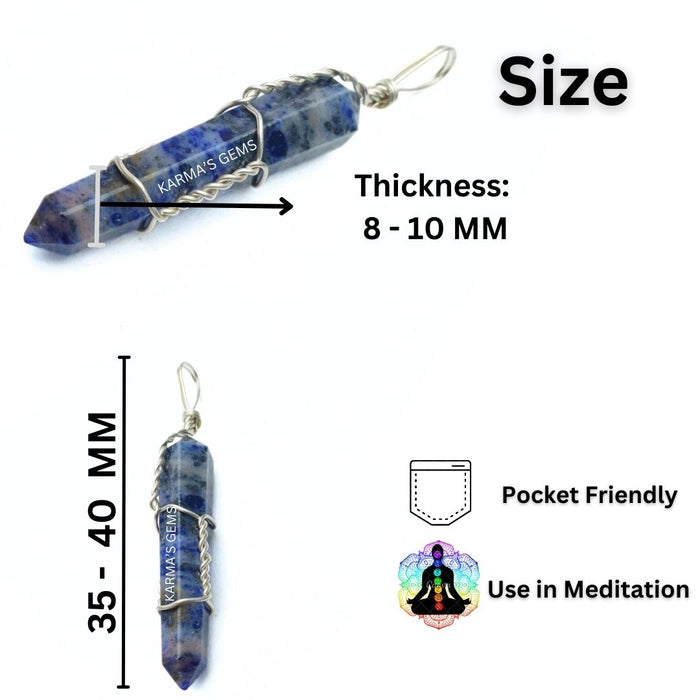 DOUBLE POINT SODALITE WRAPPED PENDANT