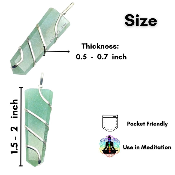 GREEN AVENTURINE FLAT WRAPPED PENDANT