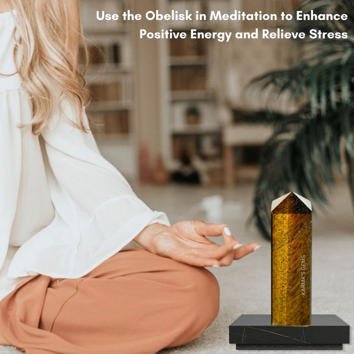 4 CORNER TIGER EYE OBELISK