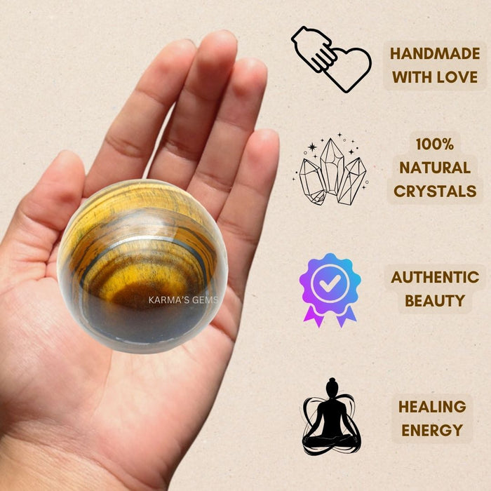 50 TO 55 MM TIGER EYE SPHERE