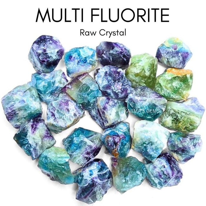 2 PCS 20 TO 25 MM MULTI FLUORITE ROUGH STONE