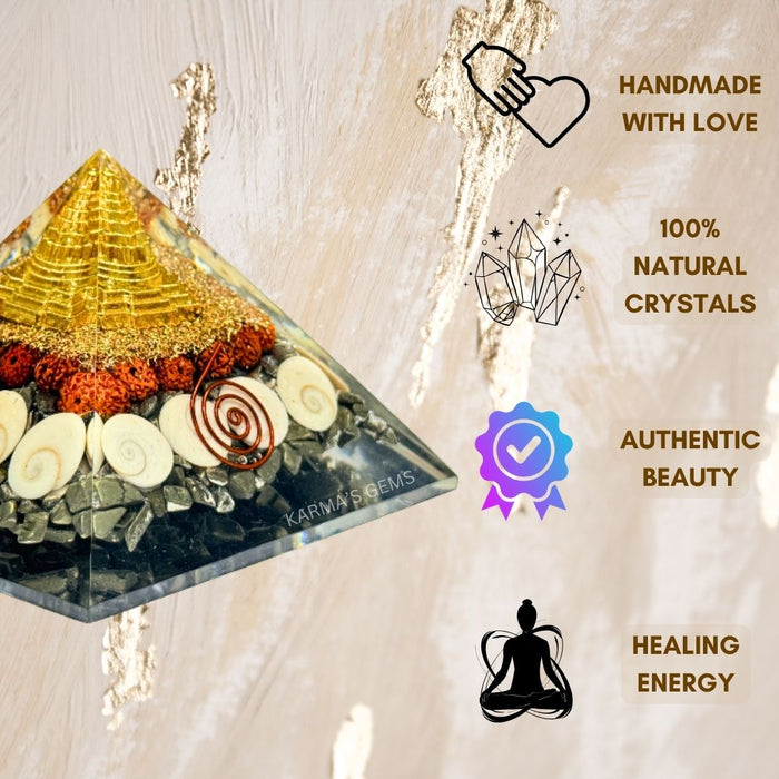 PYRITE LAXMI ORGONITE PYRAMID