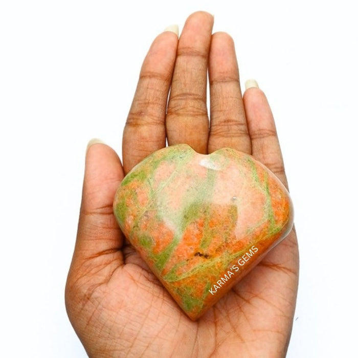 2" UNAKITE PUFFY HEART