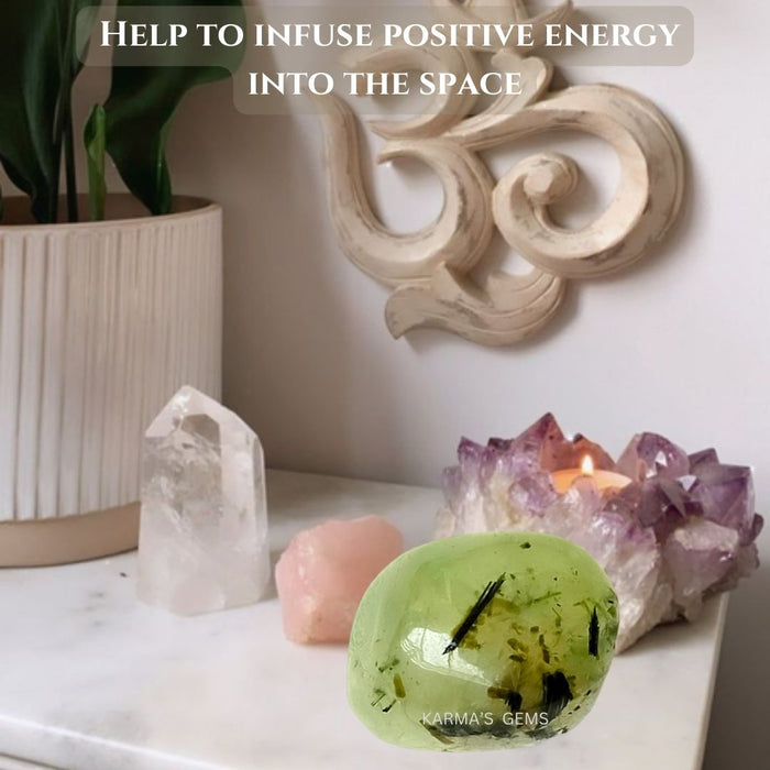 1 PIECE 15 TO 25 MM PREHNITE POLISH TUMBLED STONE