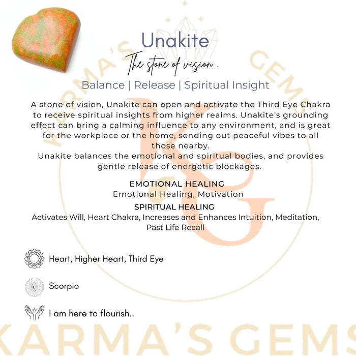 2" UNAKITE PUFFY HEART