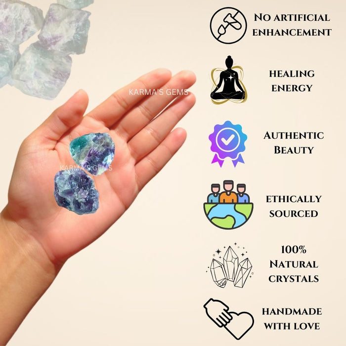 2 PCS 20 TO 25 MM MULTI FLUORITE ROUGH STONE