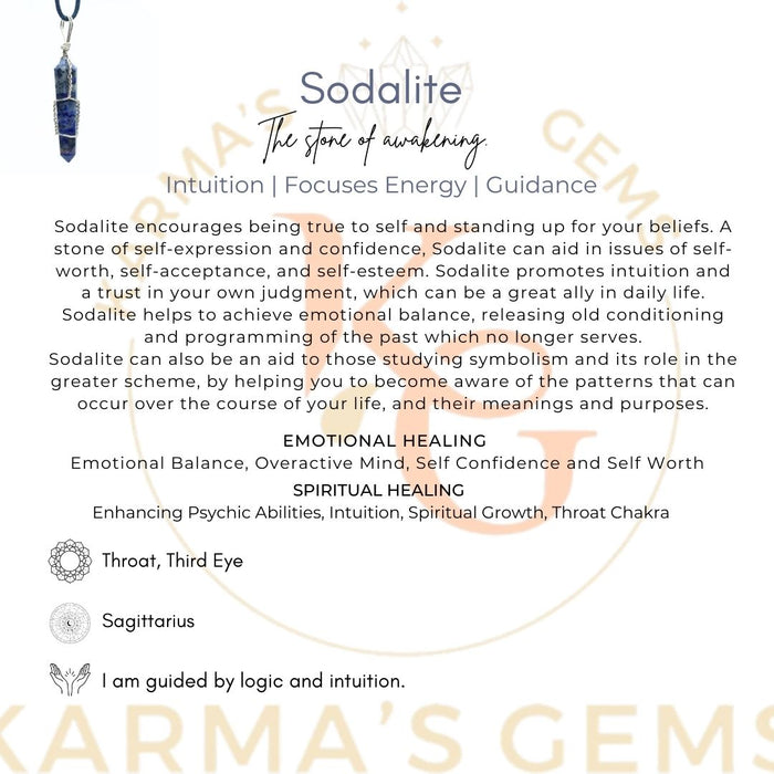 DOUBLE POINT SODALITE WRAPPED PENDANT