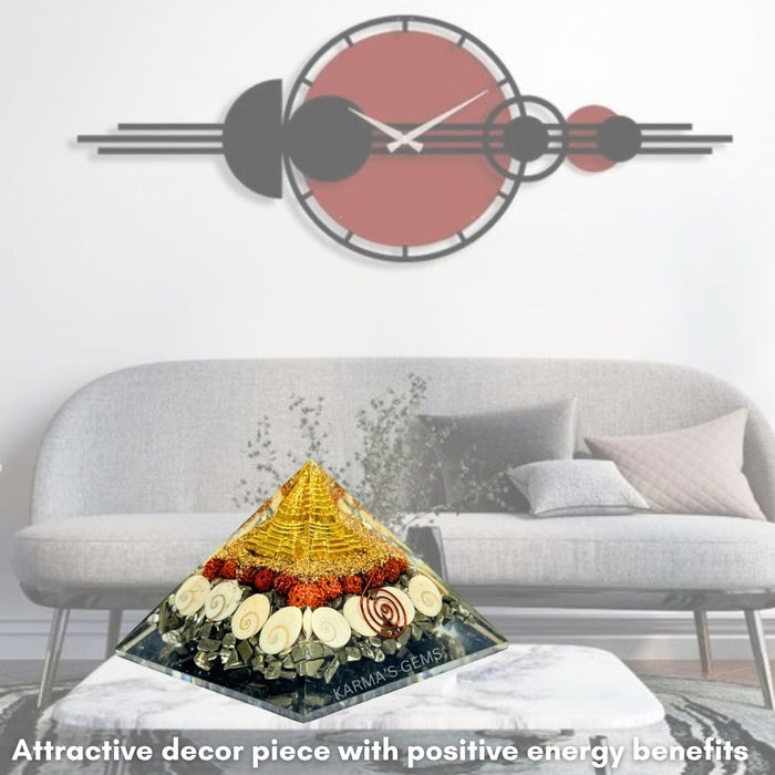 PYRITE LAXMI ORGONITE PYRAMID