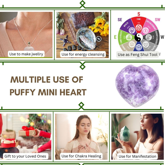 1" LEPIDOLITE PUFFY HEART