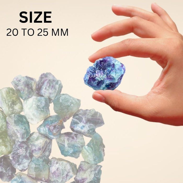 2 PCS 20 TO 25 MM MULTI FLUORITE ROUGH STONE