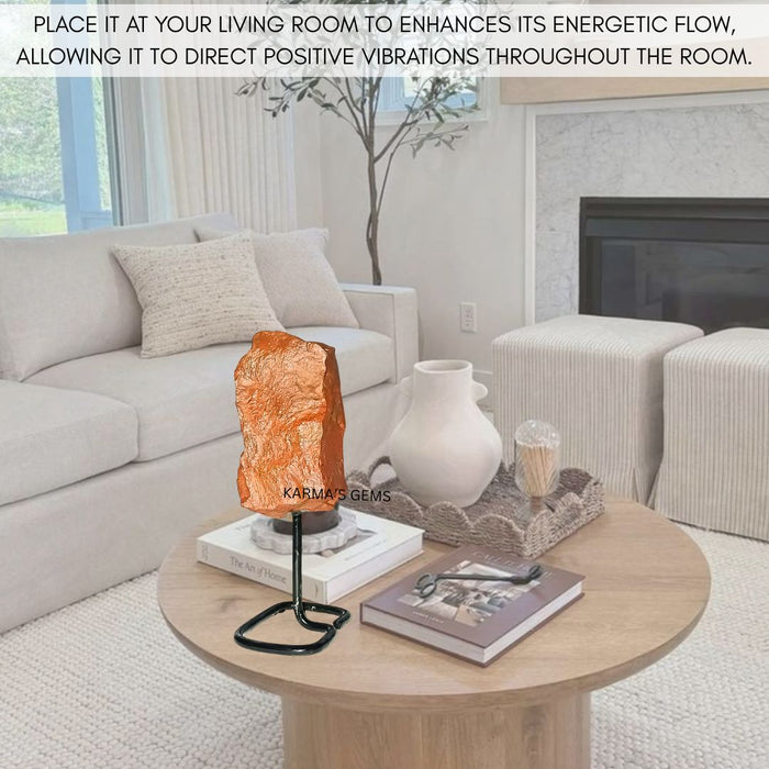 RAW RED JASPER STONE ON STAND