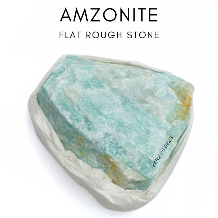 1 PIECE FLAT WRAPPED AMAZONITE ROUGH STONE