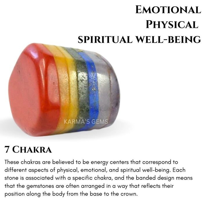 1 PIECE 15 TO 25 MM SEVEN CHAKRA POLISH TUMBLED STONE