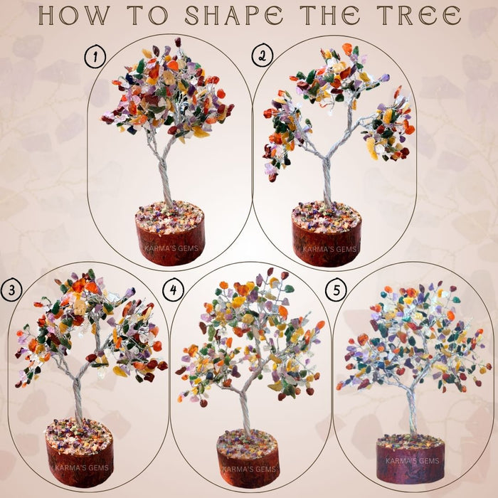 300 BEADS MULTI COLOUR STONE WIRE TREE