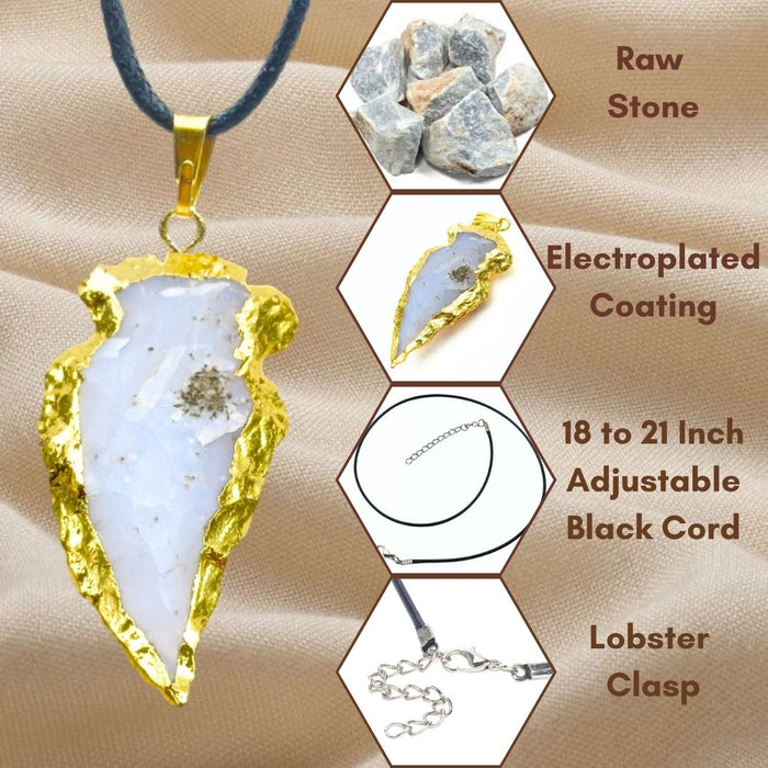 ELECTROPLATED ANGELITE STONE PENDANT
