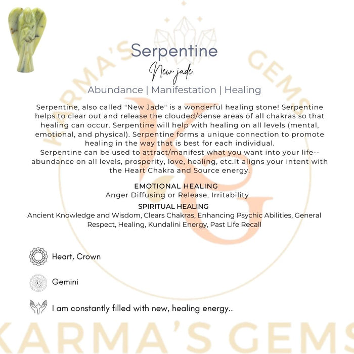 SERPENTINE STONE CRYSTAL ANGEL