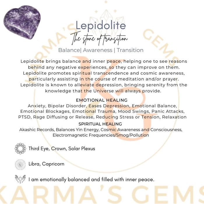 1" LEPIDOLITE PUFFY HEART