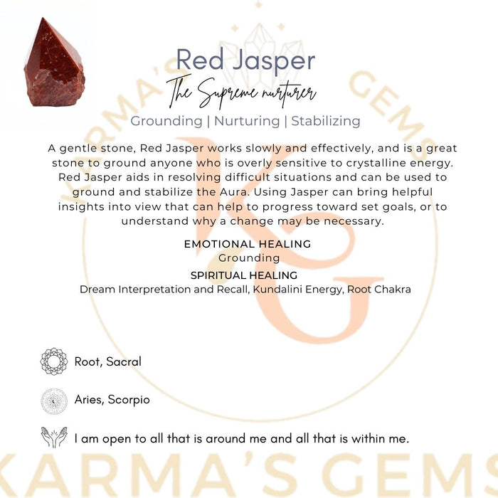 RED JASPER STONE CUT BASE POLISH POINT