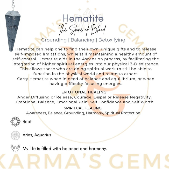 HEMATITE STONE DOWSING PENDULUM