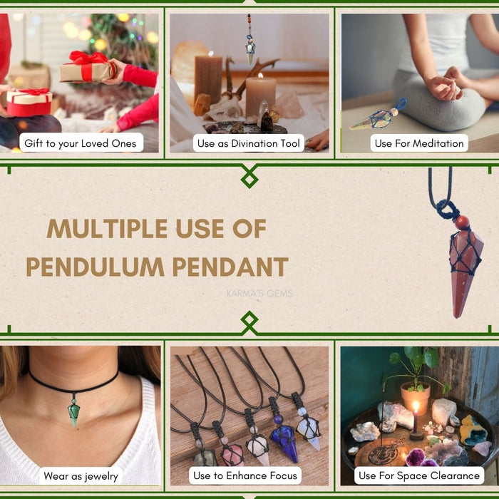 RED JASPER STONE THREAD WRAPPED PENDULUM PENDANT