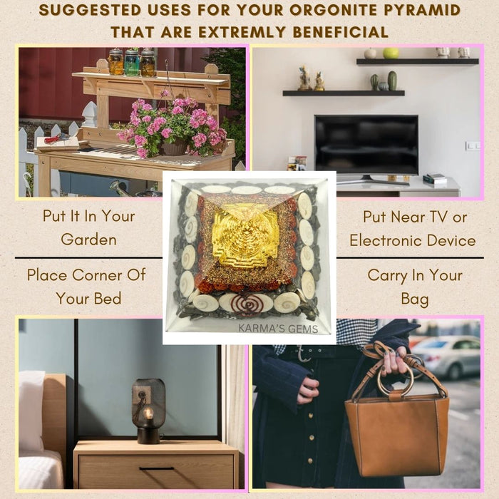 PYRITE LAXMI ORGONITE PYRAMID