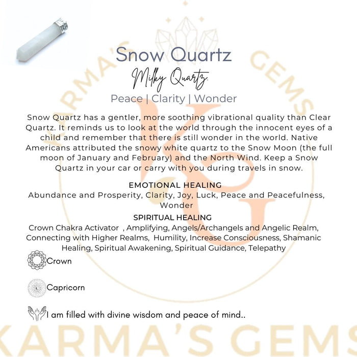 WHITE QUARTZ POINT PENCIL PENDANT