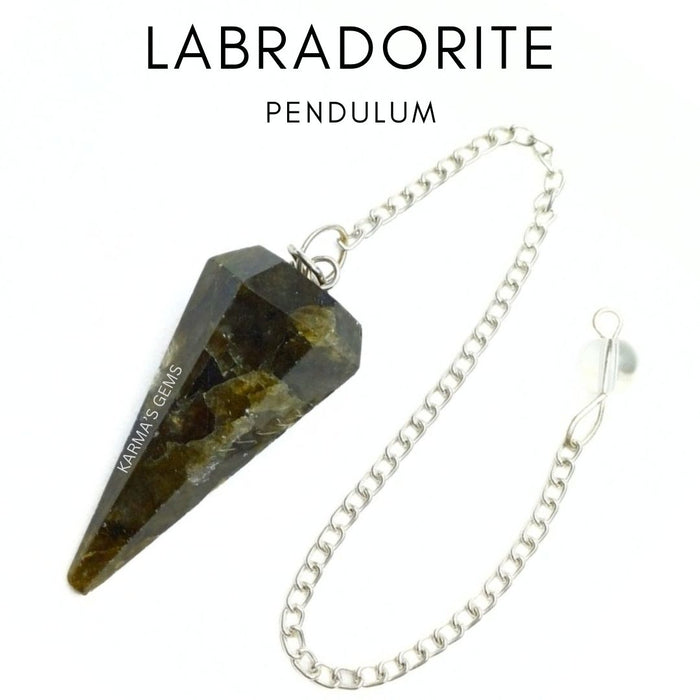 LABRADORITE STONE DOWSING PENDULUM