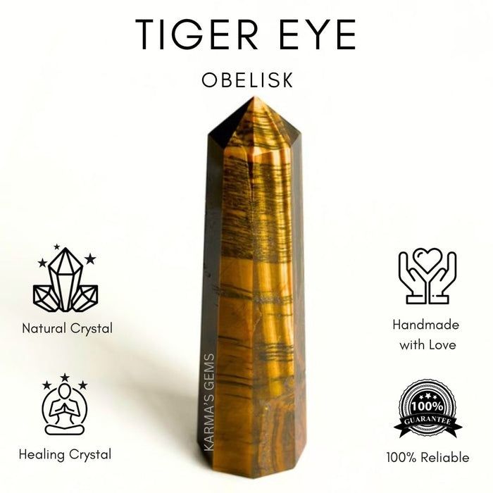 8 CORNER TIGER EYE OBELISK