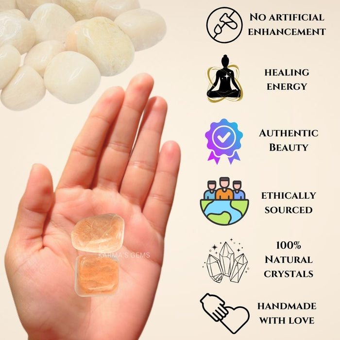 1 PIECE 15 TO 25 MM PEACH MOONSTONE POLISH TUMBLED STONE