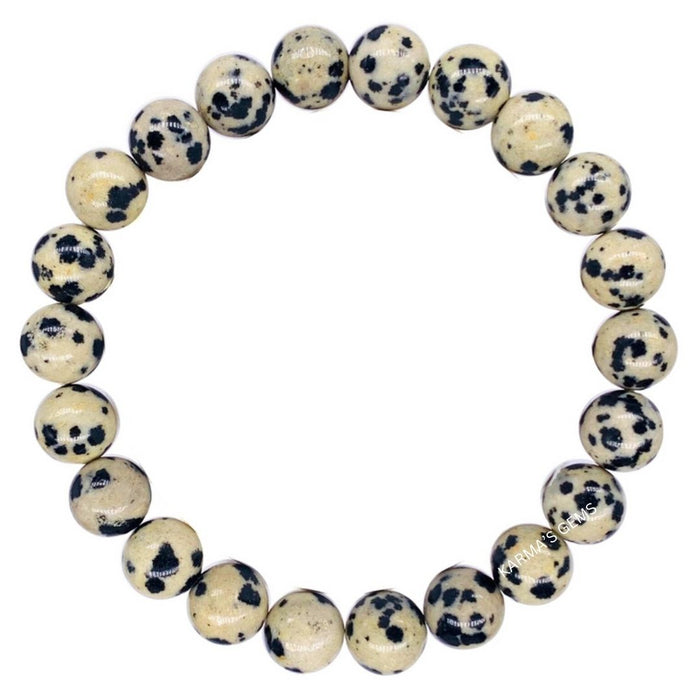 8 MM BEADS DALMATIAN JASPER BRACELET